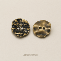 Bouton décoratif en alliage métallique à 2 trous irréguliers pour chemise, manteau, pull, tricot, veste, accessoires vestimentaires