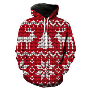 Sweat à capuche thermique en coton de style noël pour hommes pour la saison d'hiver Streetwear sweat uni sweat à capuche à capuche thermique - Product Image 2