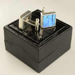 Gemelos cuadrados de Plata de Ley 925 sólida, labradorita de Fuego Azul raro, piedras preciosas Vintage hechas a mano, accesorio de regalo de boda, joyería - Product Image 4