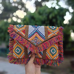 2026 Trending Beaded Beautiful Color Partywear Women Handbag <b>Purse</b> Large Capacity Portable Embroidery Chains Export Price India - Product Image 1