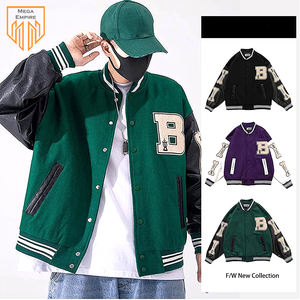 Unisex Vintage Varsity College sudadera chaqueta de hombre Stand Collar béisbol Streetwear con parche de logotipo frontal - Product Image 2