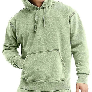 Sweat-shirt à capuche surdimensionné en polaire 400GSM personnalisé Vintage Boxy Fit sweat à capuche lavé à l'acide logo personnalisé unisexe col montant sweat-shirt - Product Image 4