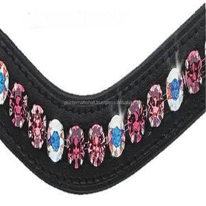 Cristales multicolores personalizados Mega Bling con incrustaciones de canal vacío, banda de cuero para cejas de caballo en todos los tamaños personalizados, formas y colores - Product Image 6