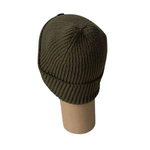 Gorro de esquí holgado Unisex acrílico caqui con imagen de calavera de pescador de invierno bordada en 3D etiqueta de logotipo tejido personalizado estilo de viaje - Product Image 3