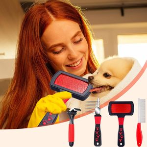 Kit de Aseo para Mascotas de Acero Inoxidable con Peines Desenredantes, Cepillo y Peine para Eliminar Eficazmente los Nudos en Perros, Gatos y Caniches - Product Image 6
