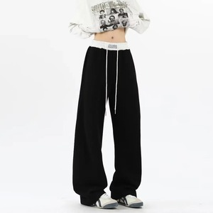 Pantalones deportivos transpirables para hombre, con cordón elástico en la cintura, holgados, rectos, informales, gruesos, tipo suéter. - Product Image 6