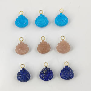 Colgante de talla de piña de piedra lunar de melocotón Colgante de Piedra Natural hecho a mano para fabricación de joyas - Product Image 3