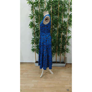 Robe Supreme à motifs pour femmes, sans manches, col rond, taille élastique, 34959 - Bleu - Product Image 6