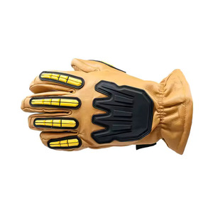 2025 gran oferta mayoristas guantes de trabajo de soldadura de palo de cuero de vaca marrón con costuras ignífugas para hombres y mujeres - Product Image 2