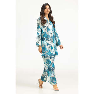 Conjunto Casual Azul Estampado de 2 Piezas para Mujer, Primavera/Verano, Talla XS/XS - Product Image 3