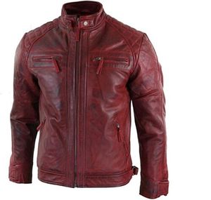 Chaquetas de cuero a prueba de viento para hombre de tela suave OEM de calidad superior con nuevo diseño cómodo estilo de calle teñido liso a la venta - Product Image 2