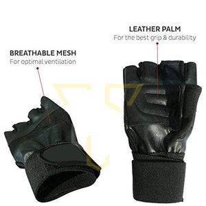 Guantes Deportivos Unisex de Medio Dedo Antideslizantes para Fitness, con Logotipo Personalizado, Nueva Llegada, Protección de Manos de Cuero para Levantamiento de Pesas - Product Image 3