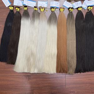 La mejor opción de producto Color recto extensiones de cabello a granel 100% cabello humano vietnamita crudo precio al por mayor - Product Image 2