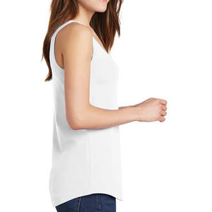 100% algodón transpirable ligero Racerback estilo gimnasio camisetas sin mangas para damas - Product Image 6