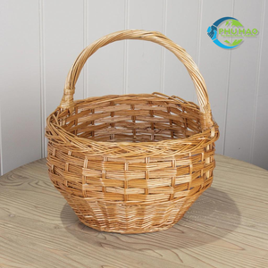 Handwoven Rattan Basket Good Quality VINTAGE COUNTRY BASKET Easter <b>Egg</b> Gift Picnic Basket with Handle for All Outings - Product Image 6