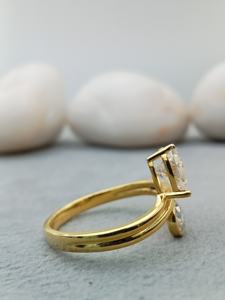 แหวนแต่งงานเพชรแล็บโกรว์ 1 กะรัต ทรงคัท VVS สำหรับผู้หญิง ทอง 14k/18k ดีไซน์ทันสมัย รับรองโดย IGI สำหรับวันครบรอบ - Product Image 2