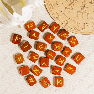 Juego de 25 Runas de Jaspe Rojo al por Mayor, Cristales Naturales Curativos para Meditación y Decoración - Product Image 3