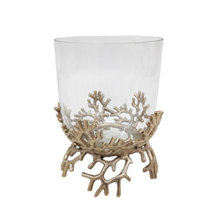 Soporte de pilar de vela de aluminio y vidrio decorativo de Navidad, tarro de vela de Color plateado para Festival y decoración del hogar - Product Image 3