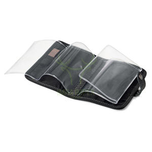 Licence en cuir personnalisable de haute qualité et porte-stylo poche portable avec fermeture à bouton effet carbone compartiments en plastique - Product Image 2