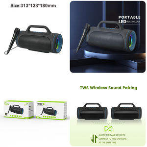 HOME DIGITALOME SPA-108 10W <b>Wireless</b> Portable <b>Bluetooth</b> Speaker with RGB LED Lighting and <b>Microphone</b> for Outdoor and Home Use - Product Image 2