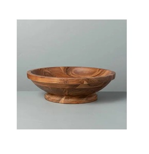 Tazón de madera para servir comida con acabado natural de diseño impreso a mano Tazón de madera áspera de nuevo estilo para servir al por mayor - Product Image 2