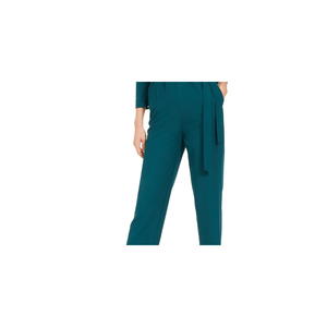 Tuta da donna Julia for Jordan verde con spalle a sbuffo, a vita alta, in tela floreale stampata con inserti in mesh, per ufficio e allenamento, taglia 12 - Product Image 3