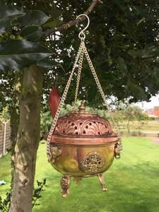 Hanging Gold Metal <b>Incense</b> <b>Holder</b> Stylish and Functional for Home Office Temple and Meditation Decor Wholesale From India - Product Image 6