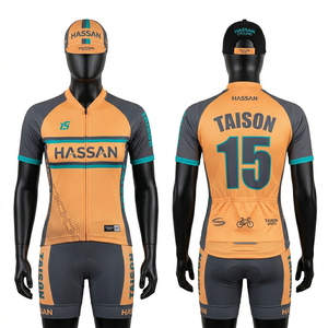 Tenue de cyclisme pour femmes, tissu respirant en polyester et élasthanne 220 GSM, design à panneaux gris corail, logo personnalisé par sublimation - Product Image 2