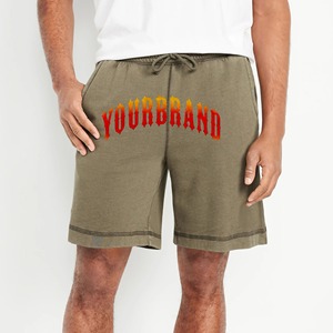 Pantalones cortos de lana de algodón de alta calidad para hombre, transpirables, 100% algodón, logotipo serigrafiado, corte holgado con bolsillos laterales, pantalones cortos para hombre - Product Image 1