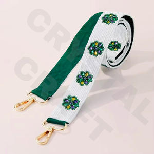 CRYSTAL CRAFT Sangle de sac à main en perles de verre pour les jours de match, couleur personnalisée, perles de rocaille, style indien, taille personnalisée, logo personnalisé accepté - Product Image 3