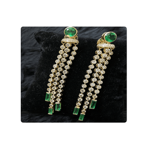 Nuevos pendientes de diamantes naturales de diseñador, pureza de la VS-SI para bodas y fiestas, glamour diario, venta al por mayor de La India - Product Image 3