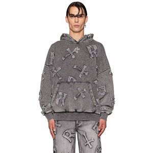 Sweat à capuche surdimensionné personnalisé avec broderie de patchs, sweat à capuche lourd personnalisé, sweat à capuche brodé avec des patchs, sweat à capuche imprimé - Product Image 5