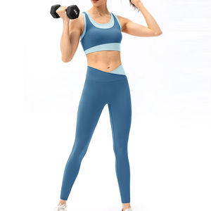 Conjunto Deportivo de Gimnasio para Mujer, Talla Grande, Alta Elasticidad, Cintura Elástica, Leggings de Yoga, Brasier Transpirable de Alta Calidad - Product Image 5