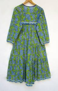 คอลเลกชัน2023ชุด Maxi Kaftan ชุดยาวย้อมผ้าเรยอนผ้าครึ่งแขนเสื้อทรงหลวมผ้า100% ด้านข้างผ้าฝ้ายธรรมชาติ - Product Image 2