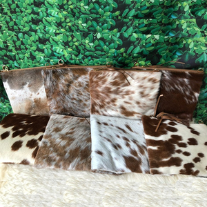 Sac à main en cuir personnalisé avec motif de poils de vache, sac à bandoulière, sac en cuir de vache brun, pochette légère - Product Image 2