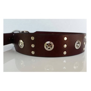 Collier de chien rembourré multicolore classique produit pour animaux de compagnie en cuir souple avec HLD-158 de modèle de décoration de rivet pour chiens - Product Image 6