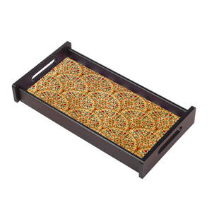 Bandeja de servicio de madera rústica hecha a mano desayuno personalizado y bandejas otomanas decorativas artículo de venta caliente - Product Image 6