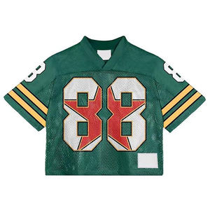 Camiseta de fútbol americano Unisex recortada de poliéster 100%, camiseta de fútbol, ropa de calle, camiseta de malla de gran tamaño, uniforme de fútbol juvenil - Product Image 3