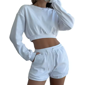 FrenchTerry Oversized Zip Up Distressed Hoodie Acid <b>Wash</b> Patch Applique Embroidered Cropped Jogger Set Tracksuits for <b>Women</b> - Product Image 1