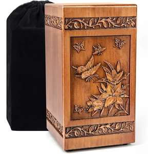 High Quality European Style Wooden Cremation Urns Unique Design Customized Size Funeral Supplies for Adults - Product Image 4