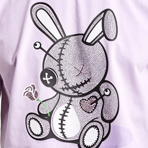 Camiseta de Gran Tamaño con Pedrería para Mujer, de Alta Calidad, Manga Corta, Moderna, 100% Algodón, Camiseta para Hombre, Corte Holgado, Estampada - Product Image 5