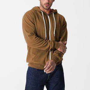 เสื้อฮู้ดมีซิปสำหรับผู้ชายผ้าคอตตอน100% มีฮู้ดสำหรับฤดูหนาวเปิดไหล่ตกเสื้อผ้าลำลองสำหรับผู้ชาย - Product Image 2