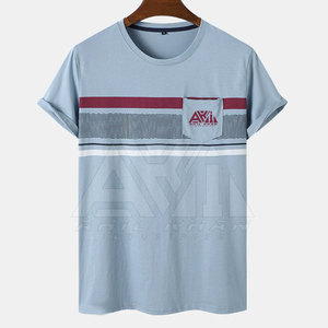 Custom <b>Men</b> Cotton <b>T</b> <b>Shirt</b> Short Sleeve Printed Casual Round Neck <b>T</b>-<b>Shirt</b> with <b>Pocket</b> OEM ODM - Product Image 1