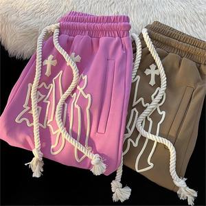 Pantalon de survêtement vintage 100% coton pour hommes personnalisé Short respirant élastique en maille imprimé mousse sérigraphie 3D High Street - Product Image 1