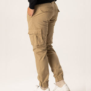 Pantalones Largos Casuales de Lona para Hombre, Ecológicos, Lavado Oscuro, Corte Holgado, con Cordón, Tallas Grandes, Multicolores, para Exteriores - Product Image 3