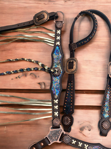 Fait sur mesure en cuir Western Horse Sports Headstall poitrine collier ensemble confortable et léger pour l'équitation course prix de gros - Product Image 3