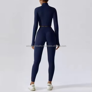 Nouvel ensemble de yoga pour femmes 100% coton respirant motif uni personnalisable haute qualité tendance mode prix - Product Image 5