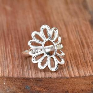 Anillo de diseño de encaje bohemio llamativo de Plata de Ley 925 con flores para mujer, regalo perfecto para ella - Product Image 2