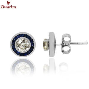 ใหม่ล่าสุดได้รับความนิยมดีไซน์คลาสสิก925ชุบทองต่างหูเงินสเตอร์ลิงต่างหูอัญมณีสีเพทายขายส่งมาก - Product Image 1
