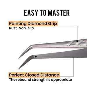 Venta al por mayor punta de fibra Volumen 45 pinzas de pestañas de 90 grados pinzas de alta calidad pinzas de extensión de pestañas de Metal - Product Image 6